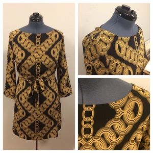 BETH BOWLEY 🔗 From Anthropologie - Chain Motif Silk Dress - Size L