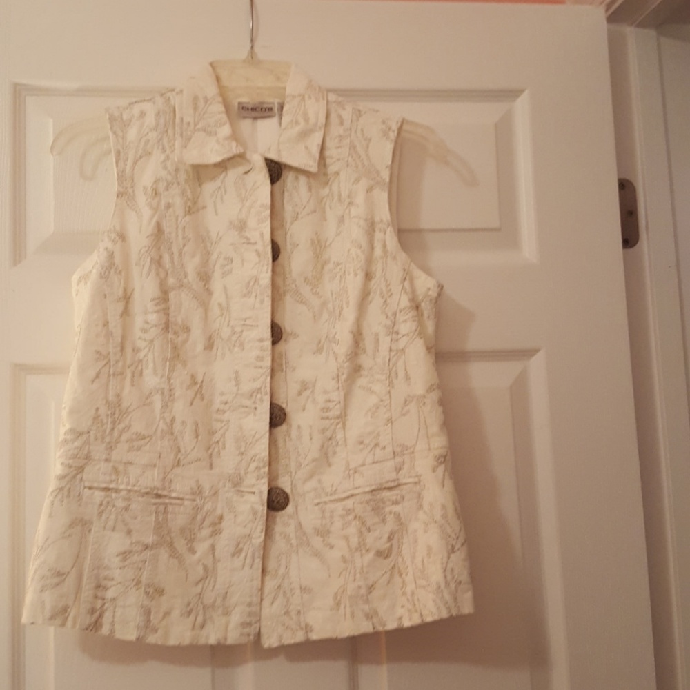 Cream brocade vest