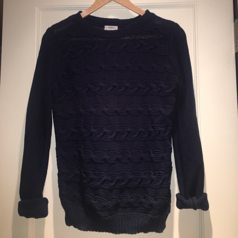 Madewell cotton cable knit sweater, size small
