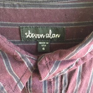 Steven Alan burgundy striped shirt dress/tunic