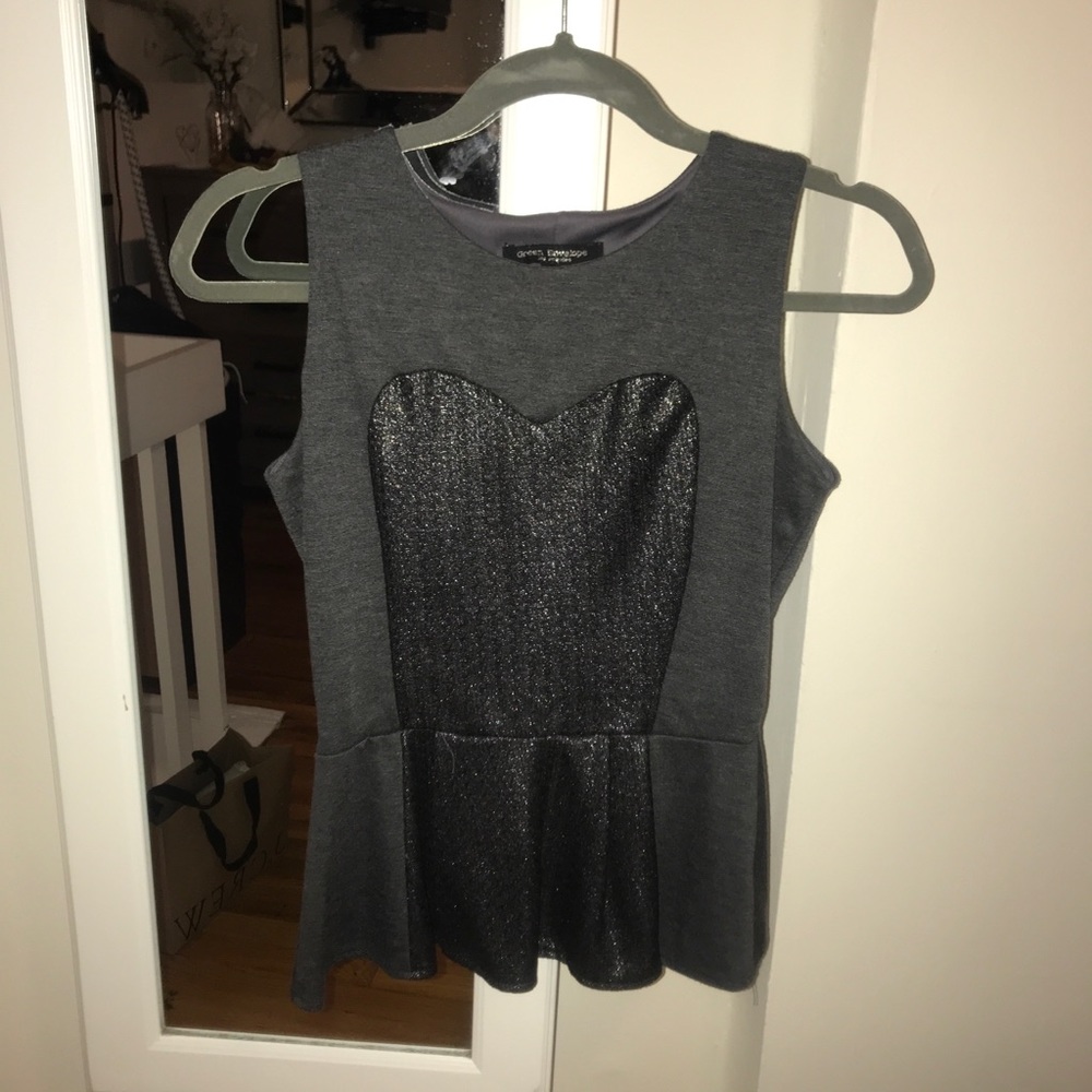Grey/Silver peplum tank
