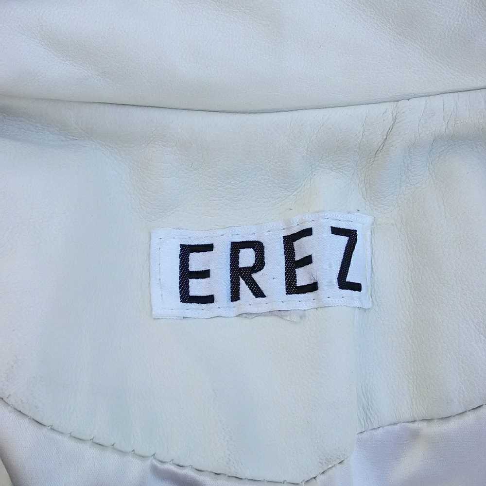 White Leather 'Erez' Mid-Length Jkt.