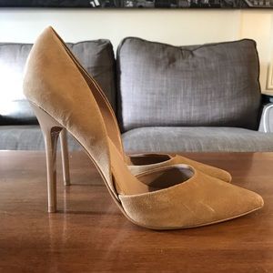 Steve Madden Vancity Nude Suede heels Sz 10