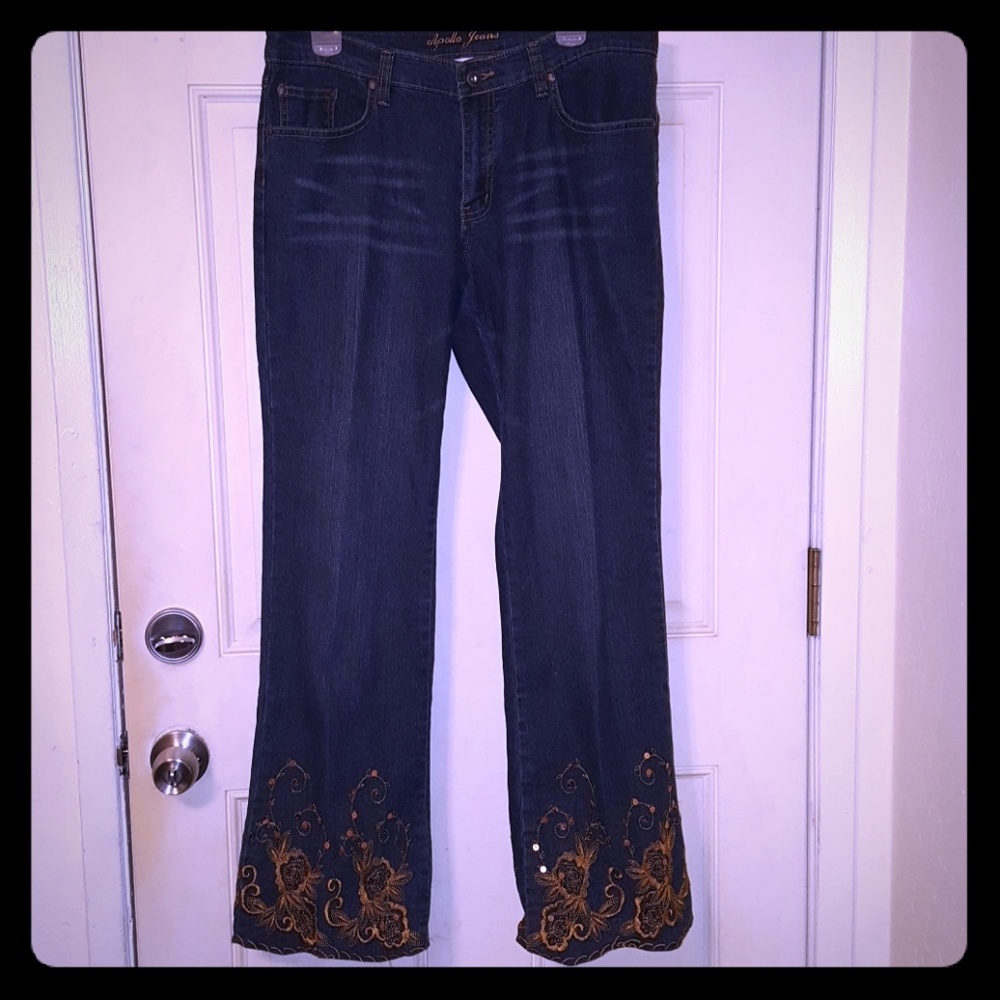Fancy Pants Embroidered sequins, sequence jeans