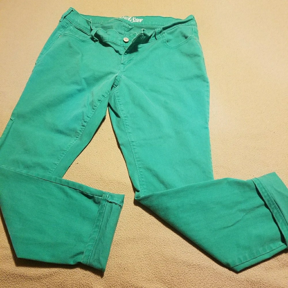 Old navy green cropped jeans