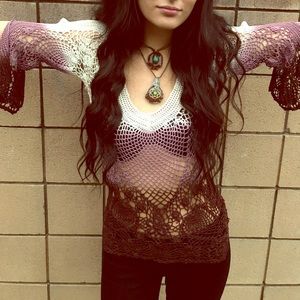 Knit see through ombré top