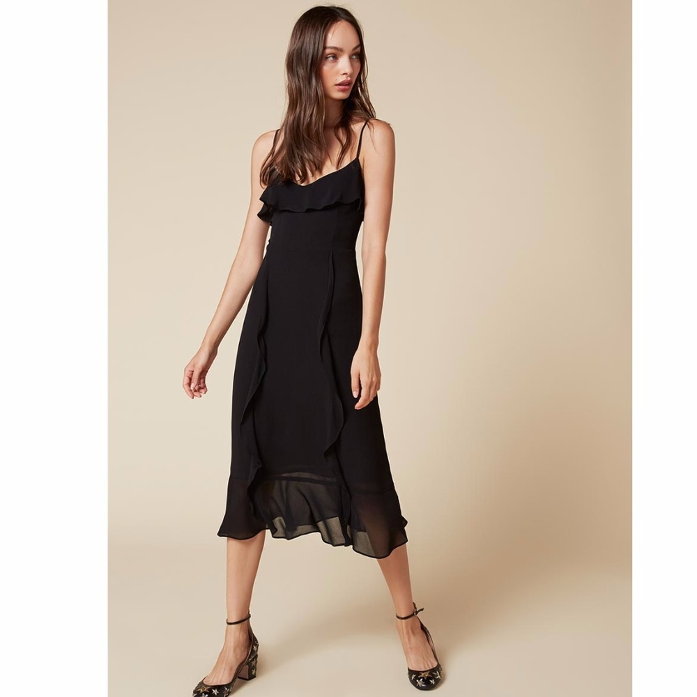 Reformation Vivian Black Dress Size 2