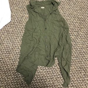 Green tank top with open long back