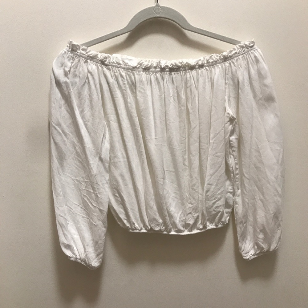 White Off the Shoulder Brandy Melville Top