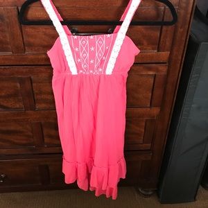 Coral Pink Lace Dress