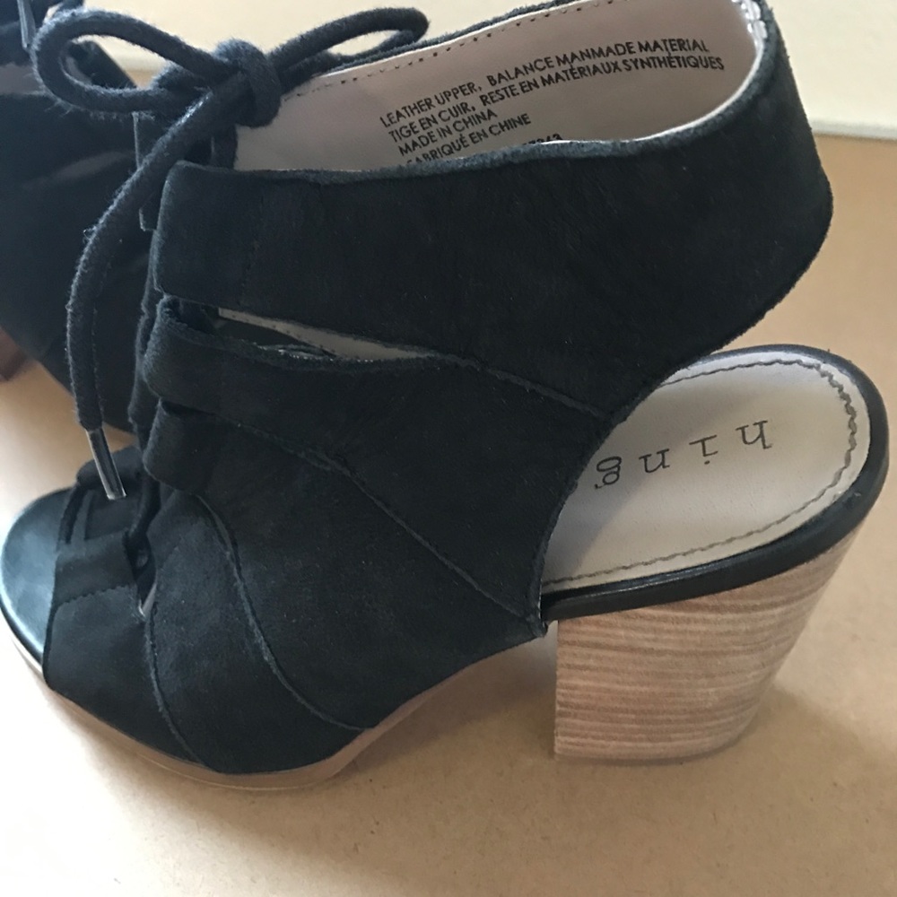 Black Lace Up Heel Sandals