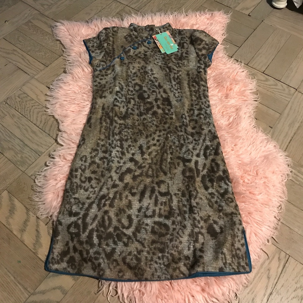 ❌SOLD Leopard Print Wool Dress from China
