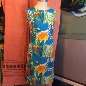 Vintage 60s Hawaiian floral sheath dress