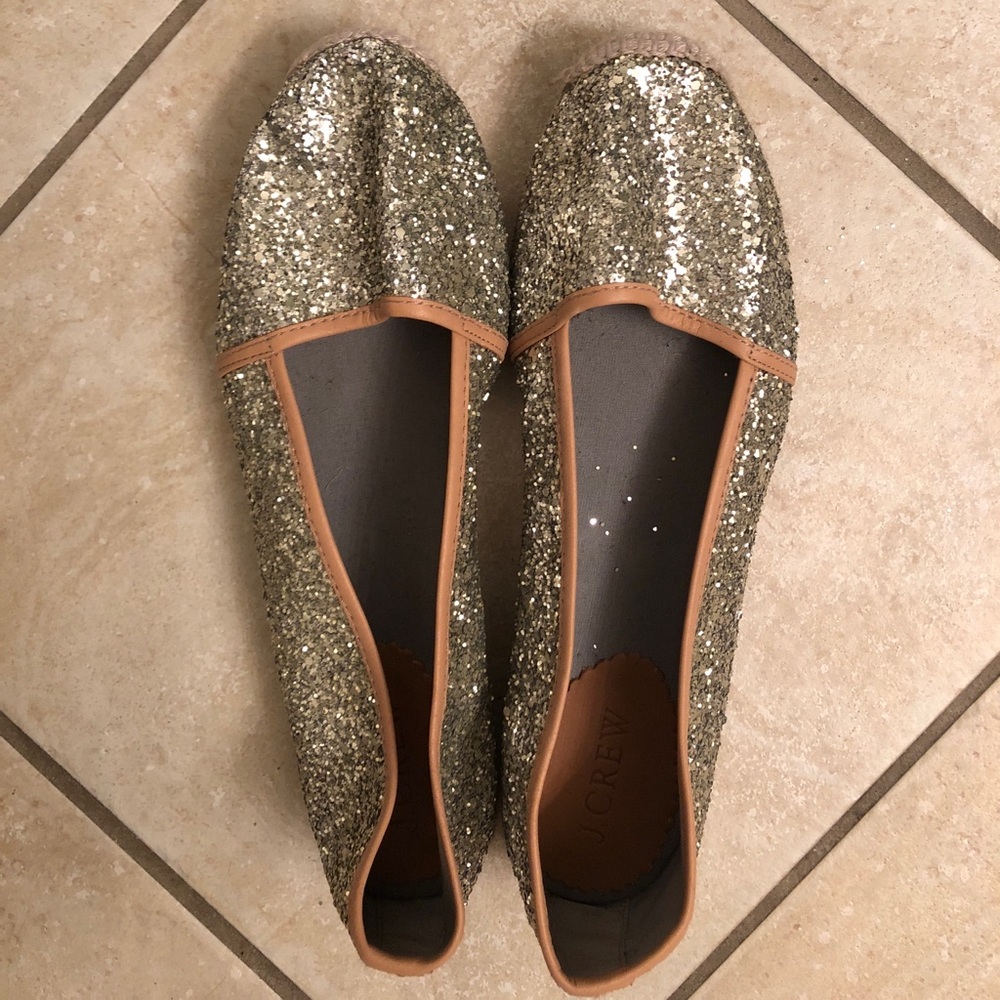 Glitter J. Crew slip ons