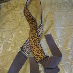 Real fur and suede Leather belt XL NEW