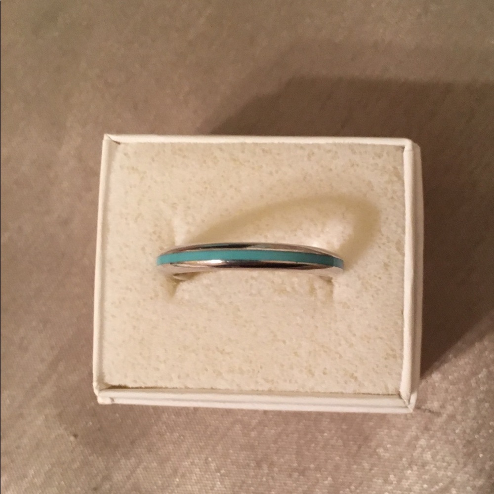 Tiffany and Co. sterling silver and enamel ring