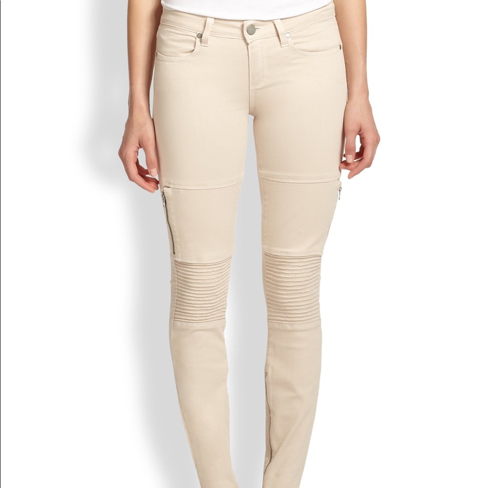 Paige Demi moto khaki skinny jean