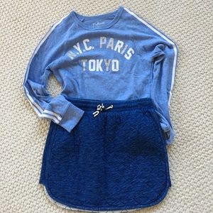 Girls cotton skirt set