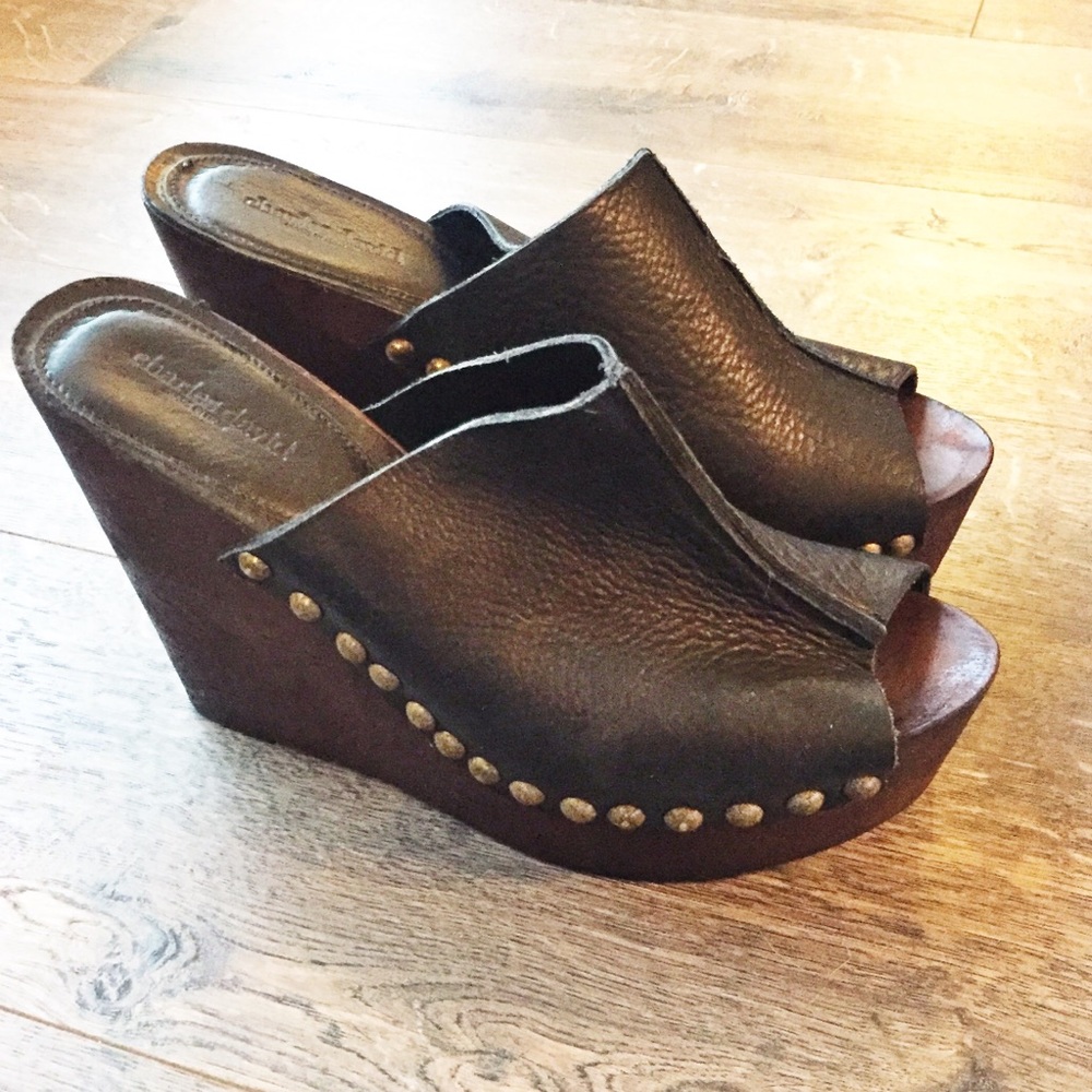 Charles David Leather Platform Wedge