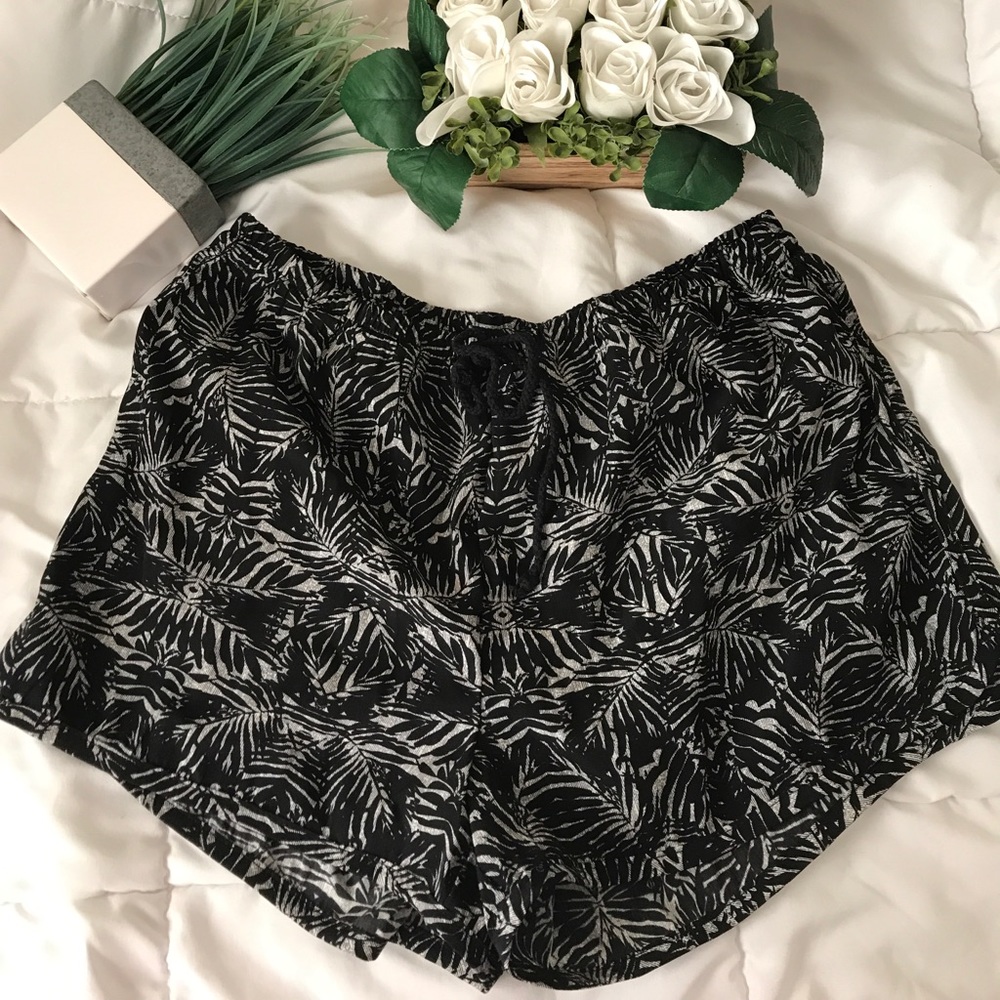 Black patterned shorts