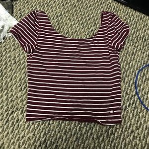 Striped American eagle crop top