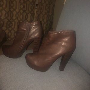 Dark brown booties