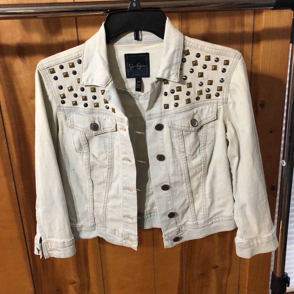Very cute Jessica Simpson jean studded jacket