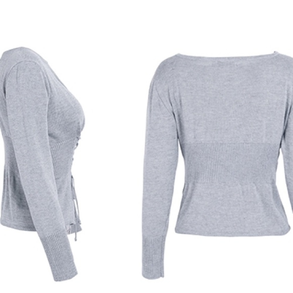 'Amelie' Corset Lace Up Sweater - Picture 4 of 4