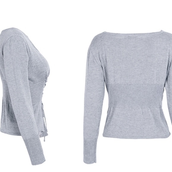 'Amelie' Corset Lace Up Sweater - Picture 4 of 4