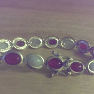 Sterling silver bracelet with semi precious stones