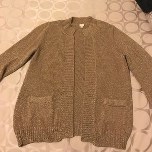 Jcrew women’s gold metallic open cardigan