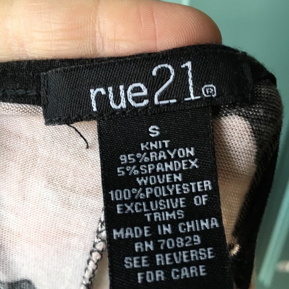 Black and pink floral mid sleeve shirt - Picture 6 of 6