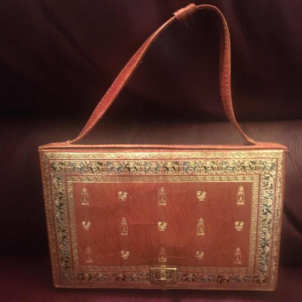 Vintage Egyptian printed handbag