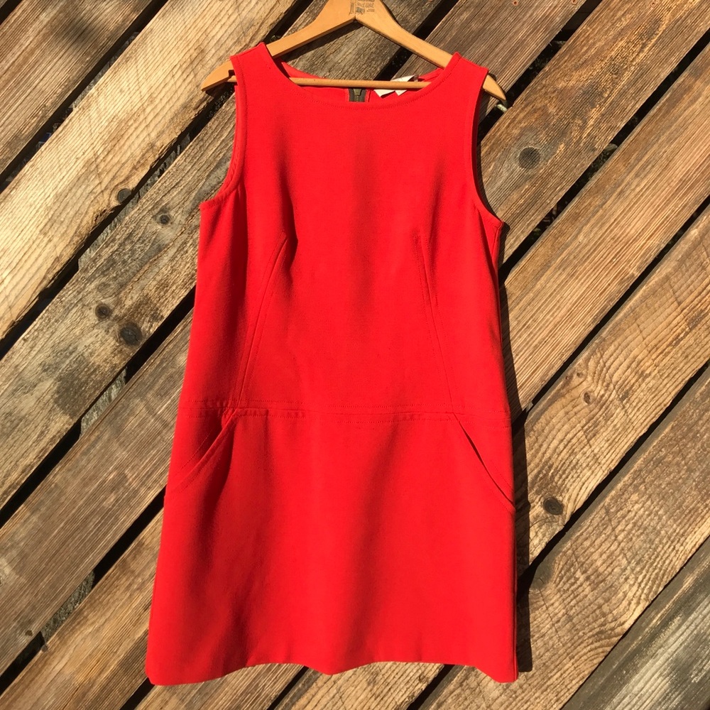 Loft Autumn Orange Shift Dress