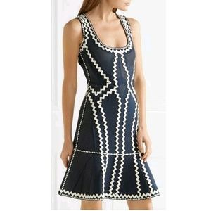Hervé Léger Issaa appliquéd pointelle-knit dress
