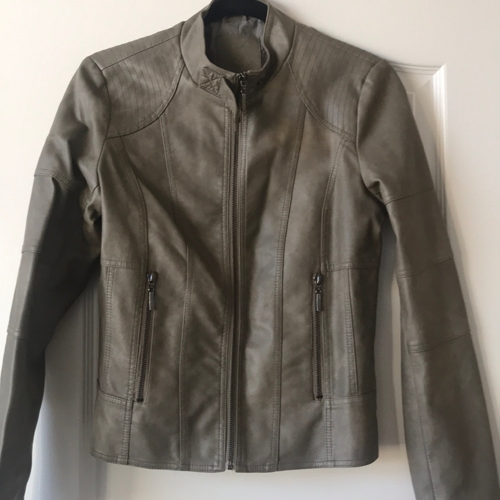 Grey faux leather jacket
