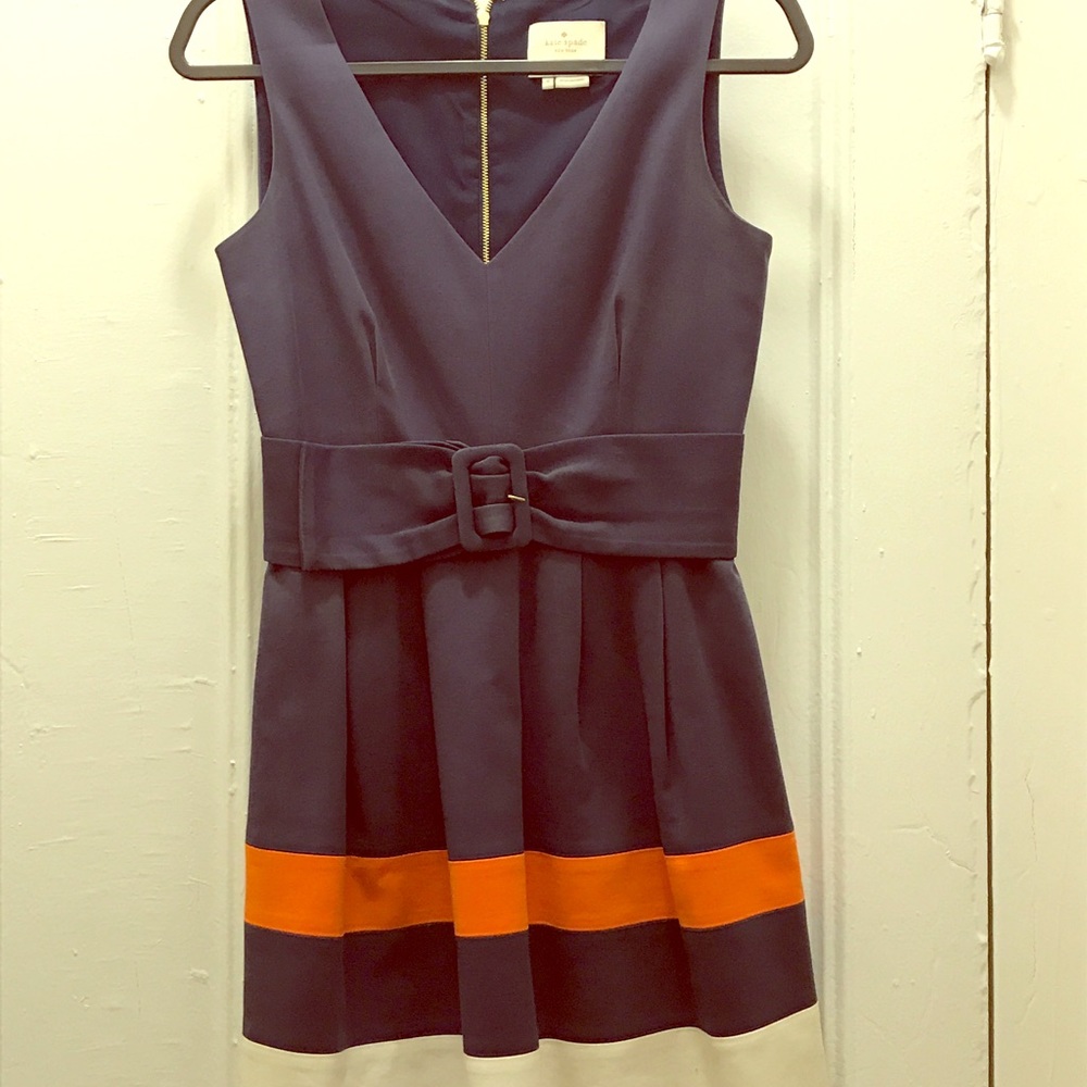 Navy, orange and white Kate Spade dress