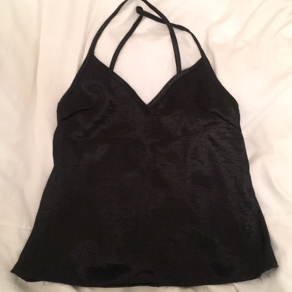 Black silk tank