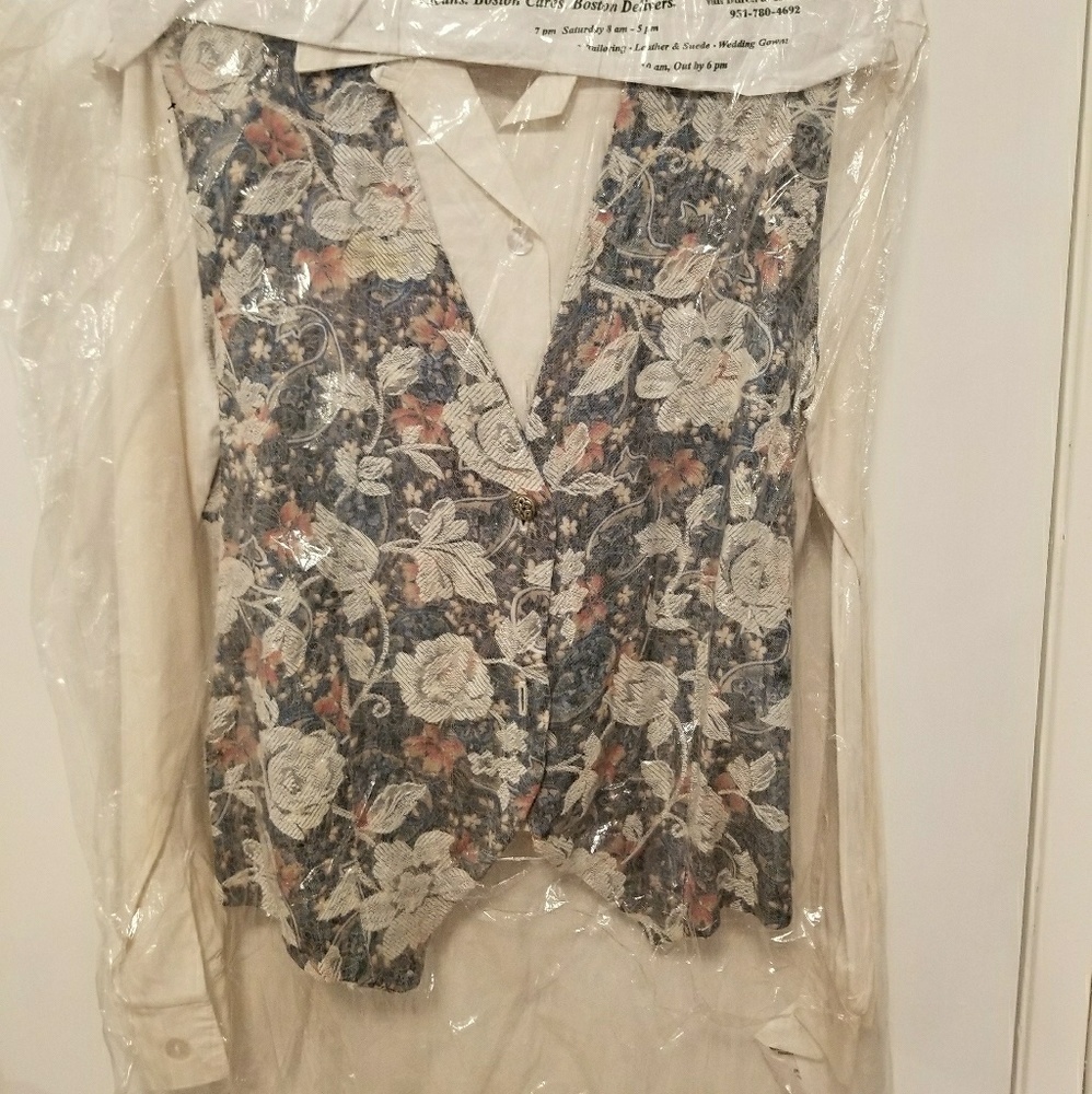 Vintage 1970s Vest and Formal shirt combo