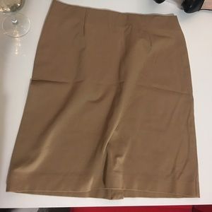 Stretchy tan pencil skirt