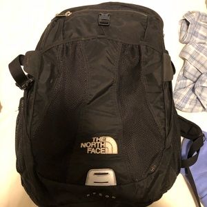 North face black backpack