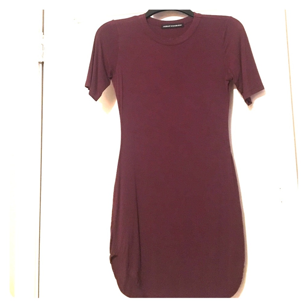 Burgundy T-Shirt Dress