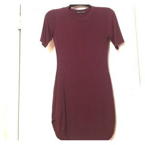 Burgundy T-Shirt Dress