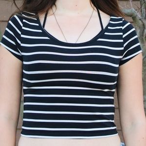 Cropped Striped T-Shirt