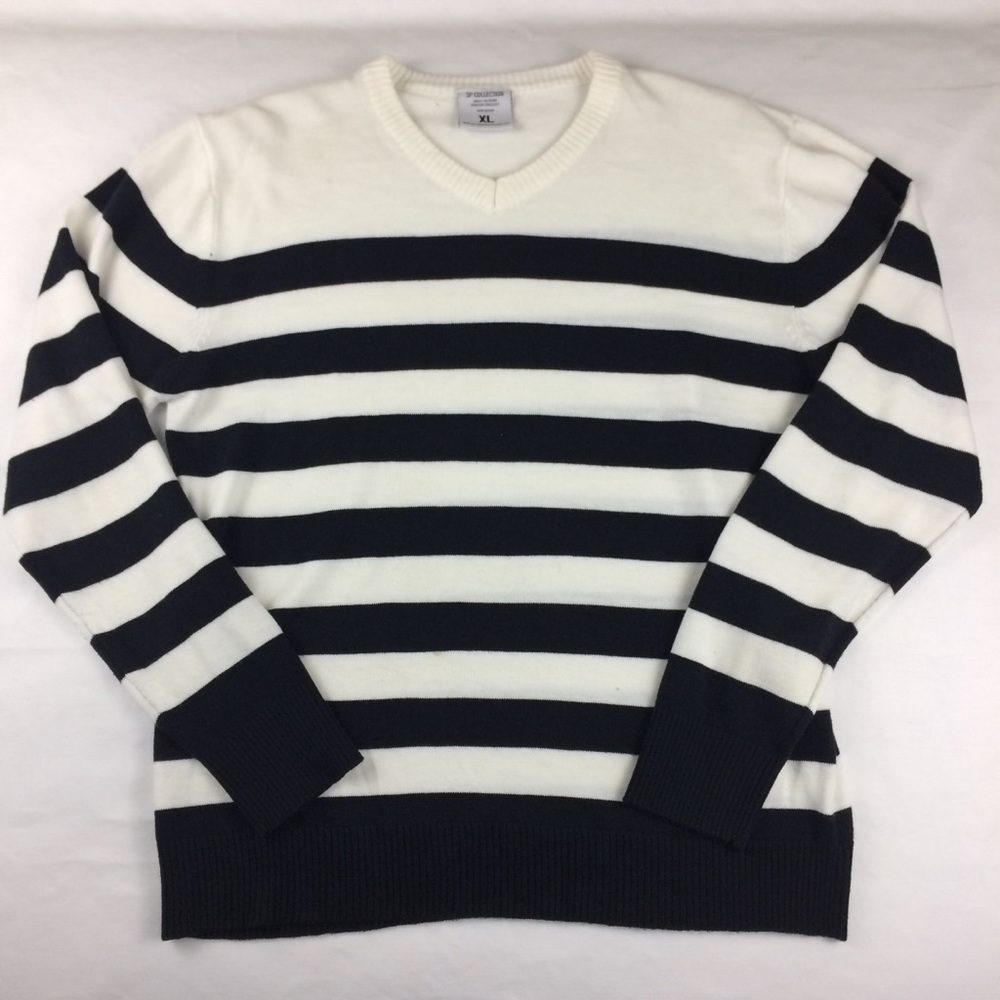 Trendy stripes knit sweater
