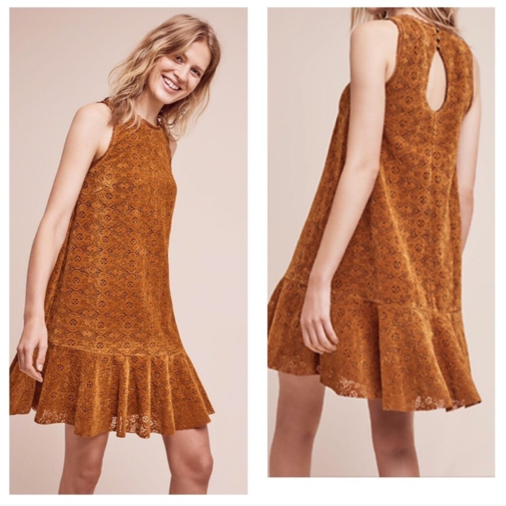 Maeve Rust Drop Waist Dress