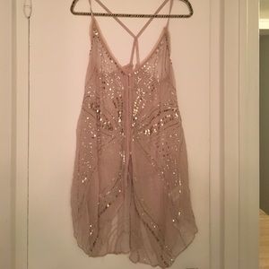 Lavender free people beaded tank