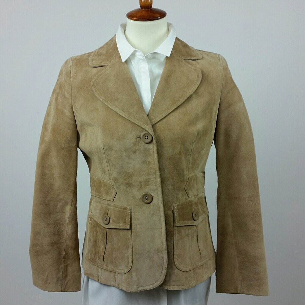 Ann Taylor Loft Tan Suede Blazer