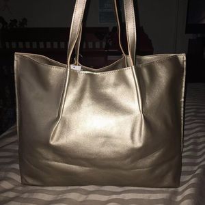 Saks Fifth Ave. Gold Shoulder Bag