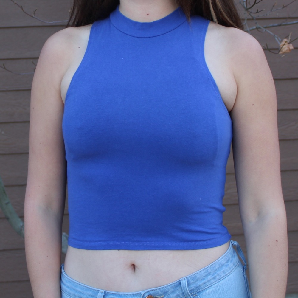 High Necked Crop Top